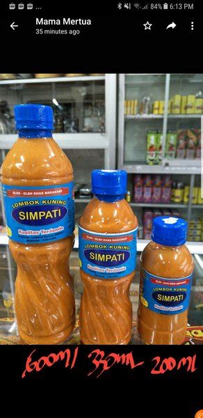 Jual Sambal Lombok Kuning Ukuran Ml Cap Simpati Khas Makassar Di