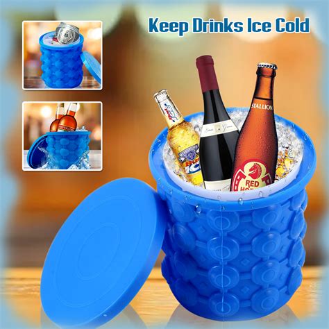 Original Silicone Ice Cube Maker Bucket Revolutionary Space Saving