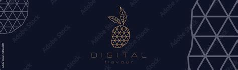 A digital logo design of mango in line art style. A modern ...