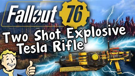 Fallout 76 Two Shot Explosive TESLA RIFLE Showcase LEGACY WEAPON