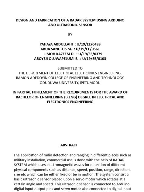 Design and Fabrication of A Radar System Using Power Point | PDF ...