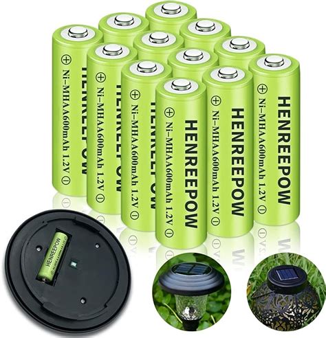 Henreepow Ni Mh Aa Rechargeable Batteries Double A High Capacity 1 2v Pre Charged For Garden