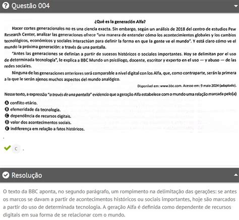 Enem Espanhol Prova - Questão 4 prova amarela Enem 2025 - PrePara ENEM