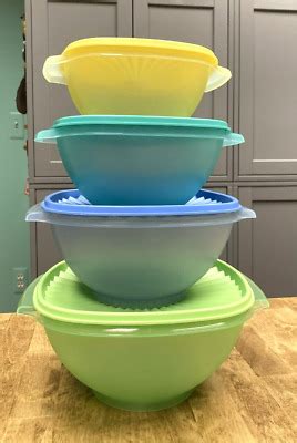 Tupperware Servalier Bowl Set Of Pastels Rare New Shipping Included