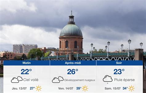 Météo Toulouse prévisions du mercredi 12 juillet 2023