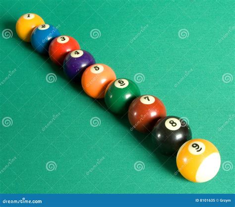 Billiard Balls In Row Stock Image Image Of Move Activity 8101635