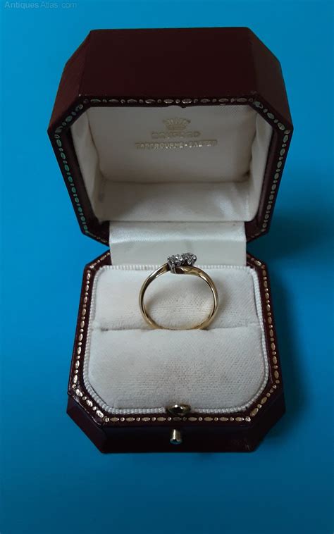 Antiques Atlas Vintage 18ct Gold Diamond Crossover Ring