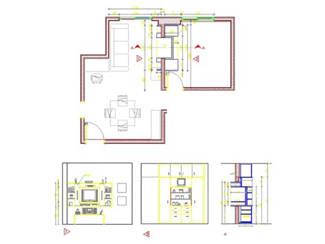 Meubles Tv Fixe Dans Autocad Téléchargement Cad 10385 Kb Bibliocad