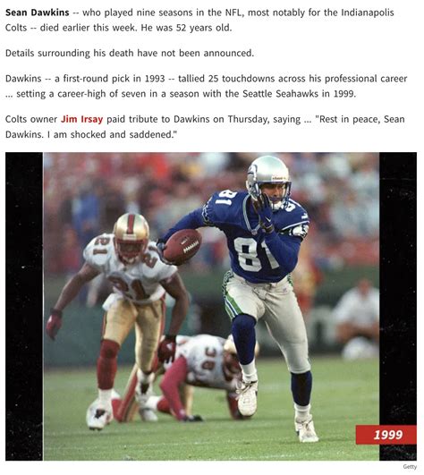 Sean Dawkins, former football star, dead at 52, August 9, 2023