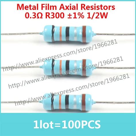 Lot Pcs Metal Film Axial Resistors Ohm R W W