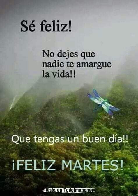 Pin De Klaris En PAZ Y BIEN Feliz Semana Feliz Martes Frases