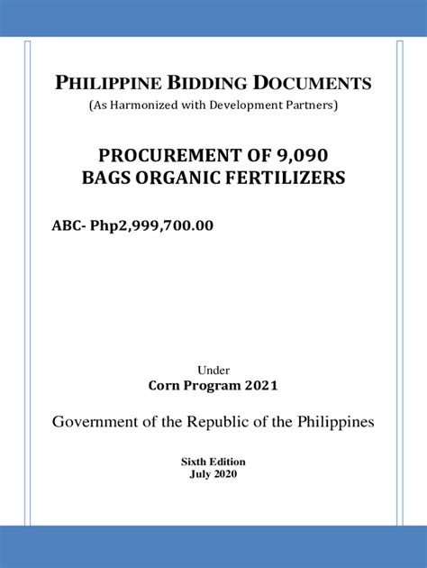 Fillable Online Cagayandeoro Da Gov PROCUREMENT OF 9 090 BAGS ORGANIC