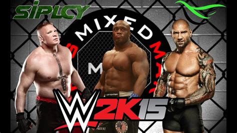 Wwe 2k15 Batista Vs Brock Lesnar Vs Bobby Lashley Mma Youtube