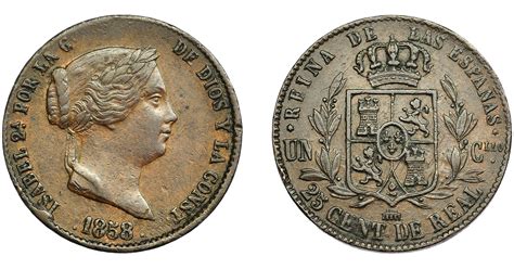 NumisBids Jesus Vico S A Online Auction 16 Lot 295 ISABEL II 25