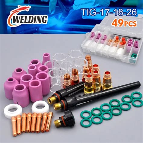 Tig Pcs Welding Kit Wp Wp Wp Consumables Stubby Gas Lens Pyrex