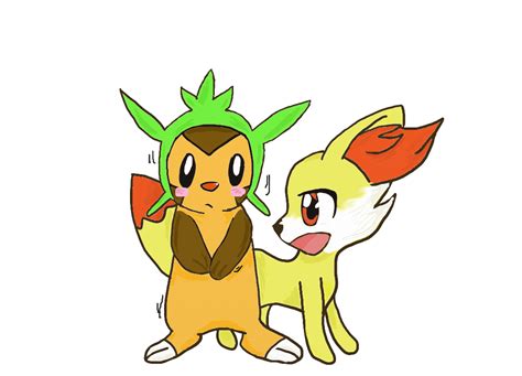 Chespin And Fennekin By Miischaa On Deviantart