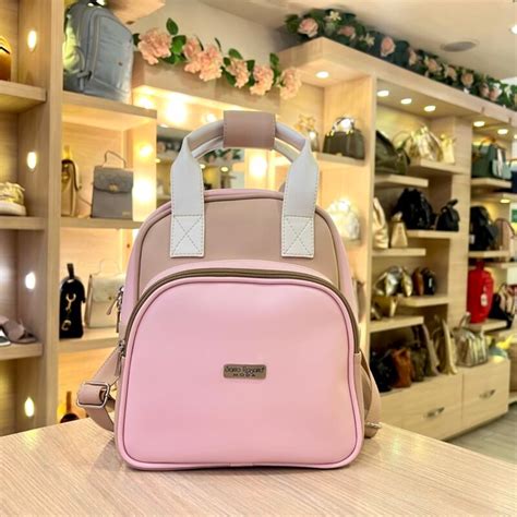Morral Pequeño Doble Uso Nude Combinado En PVC Santo Rosario Moda