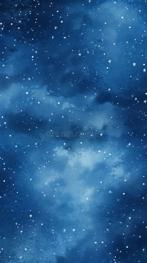 Watercolor Painting of the Night Sky with Stars and Clouds Stock ...