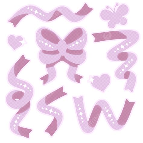 Purple Checkered Ribbon Sticker Ribbon Sticker Confetti Png