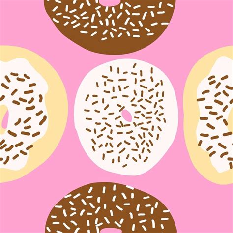 Premium Vector Seamless Donuts Pattern In Cartoon Flat Style