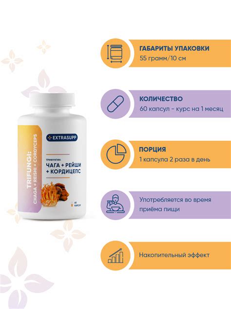 Чага + рейши + кордицепс в капсулах- Комплекс для иммунитета и ...