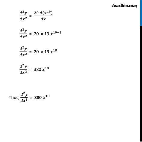 Ex 5 7 2 Class 12 Maths Find Second Order Derivative Of X 20