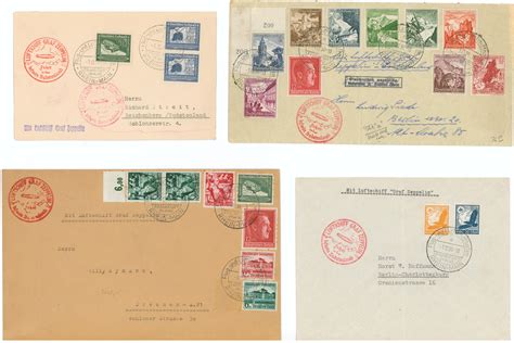 Lot Airship Graf Zeppelin Flown Postal Covers