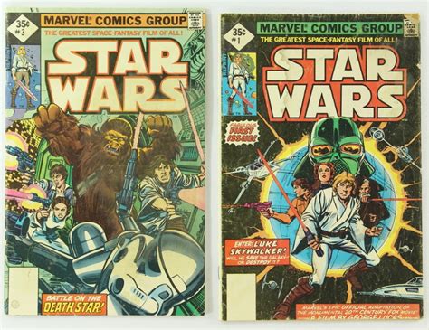 Lot of (2) Vintage 1977 "Star Wars" Comic Books by Marvel | Pristine Auction