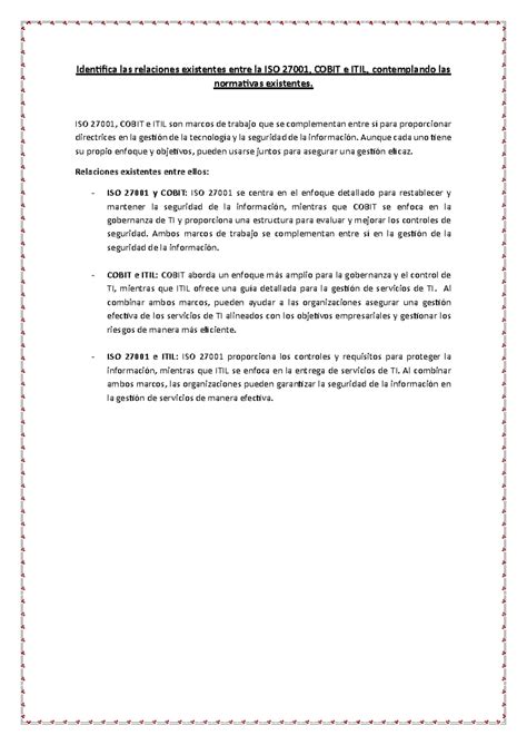 Semana 04 Tarea Identifica Las Relaciones Existentes Entre La Iso