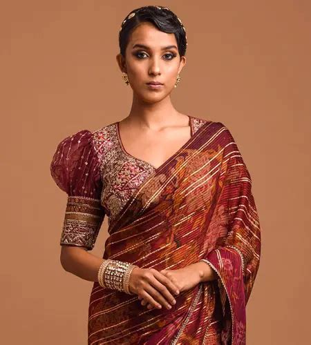 Stylish Puff Sleeve Blouse Designs To Spice Up Your Saree Looks