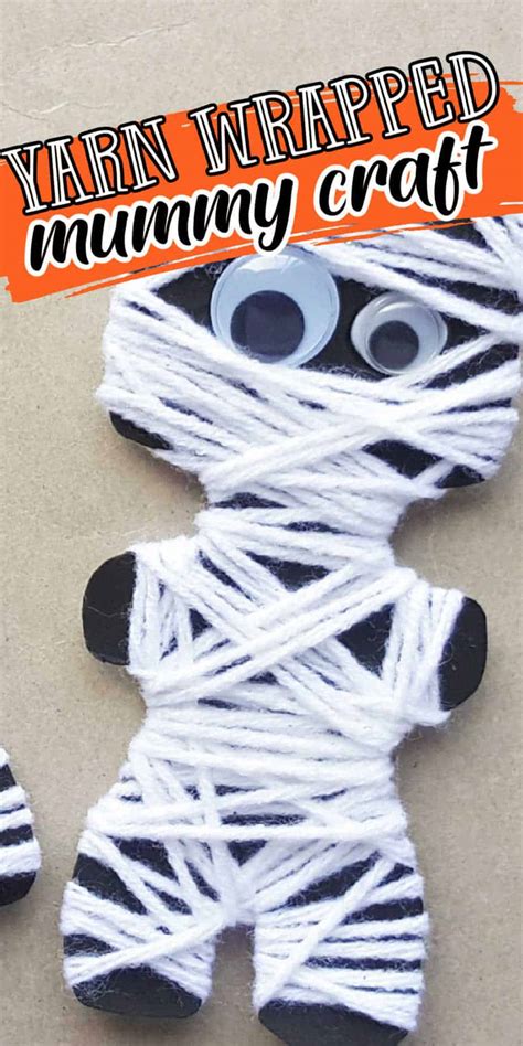 Yarn Wrapped Mummy Paper Craft • The Best Kids Crafts And Activities