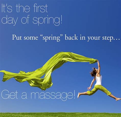 First Day Of Spring Hint Get A Massage Massage Therapy Massage