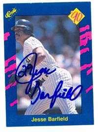 Jesse Barfield Autographed Baseball Card New York Yankees