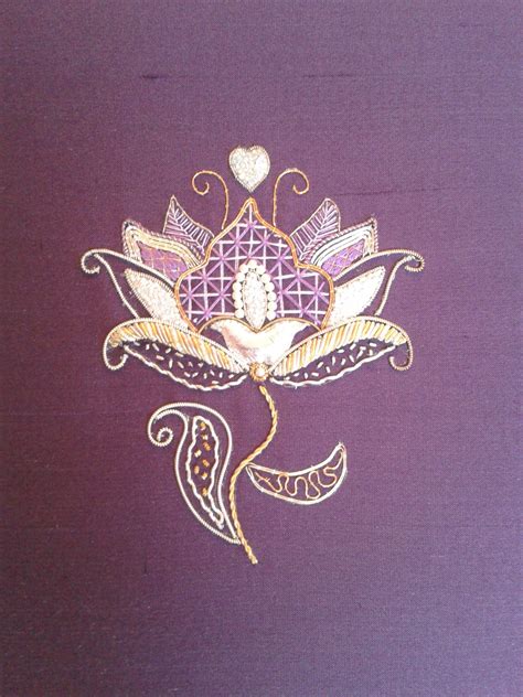 Gold Work Design Based On A Persian Flower Design Goldwork Stumpwork