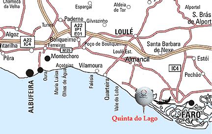 Algarve Golf Transfer - Quinta do Lago Golf map