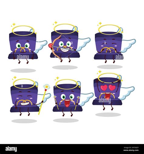 Purple Ring Box Cartoon Designs As A Cute Angel Character Vector