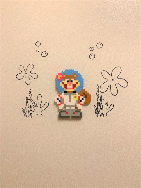 Sandy Cheeks Perler Bead Magnet Etsy