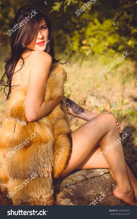 Luxurious Naked Lady Fur Coat Made Stock Photo Shutterstock