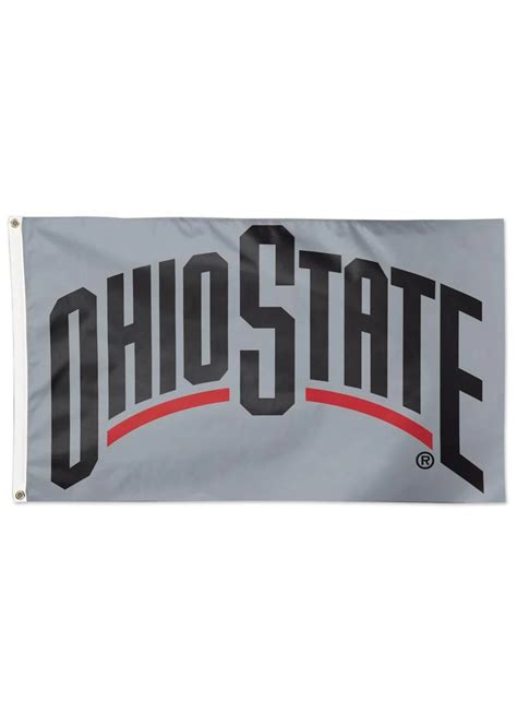 Ohio State Buckeyes Grey Logo Flag - 3x5 - Everything Buckeyes