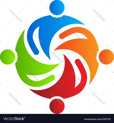 Team together 4 logo design element Royalty Free Vector