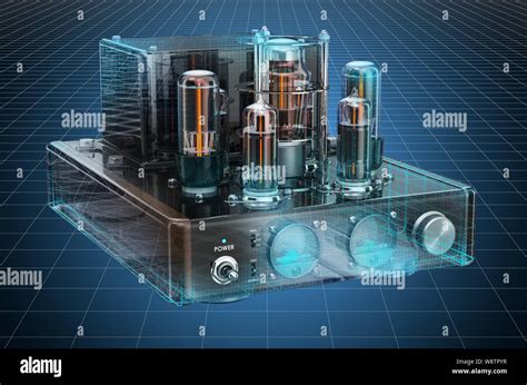 Visualisierung 3d Cad Modell Der Vintage Vacuum Tube Amplifier 3d