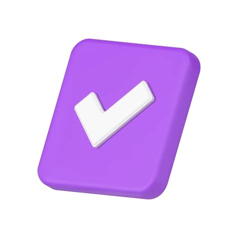 Premium Vector Violet Done Checkbox Diagonal Placed Check Mark Square