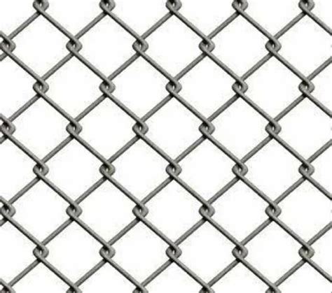 Silver Galvanized Iron Gi Chain Link Fencing Net Mesh Size 75 X 75 Mm