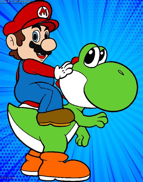 Coloriage Mario Bros Assis Sur Yoshi Dessin Mario Bros A Imprimer Images