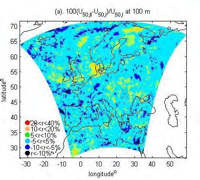 A Spatial Distribution Of Differences In The Year Wind Between