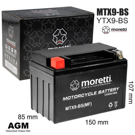 Akumulator Żelowy AGM MTX9 BS YTX9 BS 8Ah 120A Atv Quad Honda Cbr