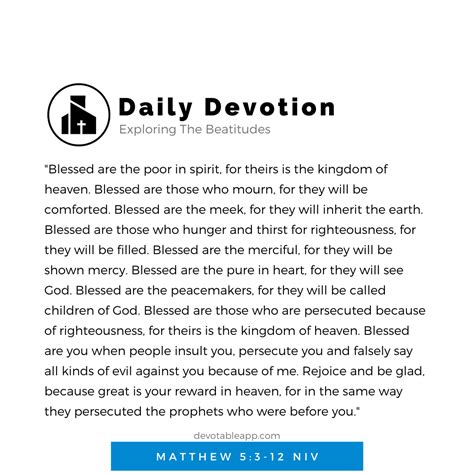 Daily Devotion — Matthew 5 3 12 — Exploring The Beatitudes By Devotable Medium