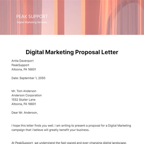 Free Digital Marketing Proposal Letter Template Edit Online