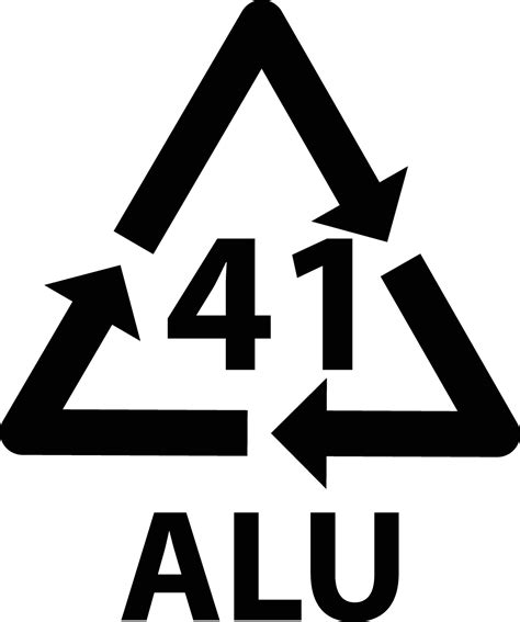 Aluminium Recycling Symbol Alu 41 Icon Metals Recycling Code Alu 41