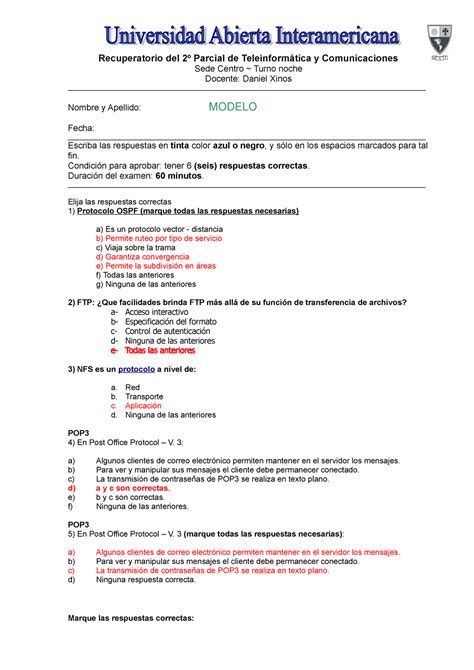 Examen De Muestra Pr Ctica Julio Preguntas Y Respuestas